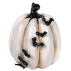 Best National Tree Company Halloween Tabletop Decoration, White, Crawling Bats Pumpkin, 9 Inches
