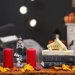 Fashion National Tree Company Halloween Tabletop Decoration, Black,Witch In A Yoga Pose, 9 Inches