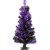 Clearance National Tree Company Halloween Tinsel Tree, Black, Purple, 24 In