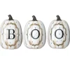 Outlet National Tree Company Halloween White Pumpkin Boo Sign Decoration, 13 Inches