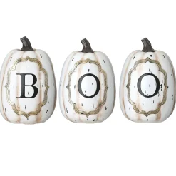 Outlet National Tree Company Halloween White Pumpkin Boo Sign Decoration, 13 Inches