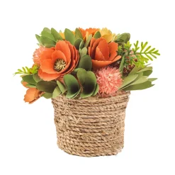 Flash Sale National Tree Company Handcrafted 8" Pastel Florals In Rope Basket