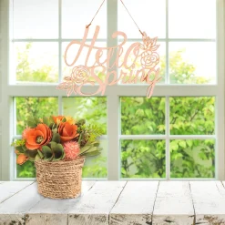 Flash Sale National Tree Company Handcrafted 8" Pastel Florals In Rope Basket