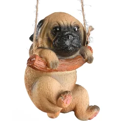 Best Sale National Tree Company Hanging Wall Decoration, Pug Puppy On Wooden Branch, Includes Hanging Loop, Spring Collection, 5 Inches