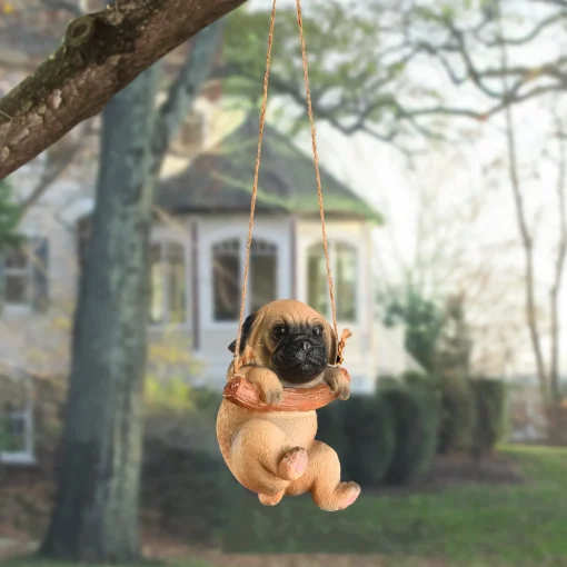 Best Sale National Tree Company Hanging Wall Decoration, Pug Puppy On Wooden Branch, Includes Hanging Loop, Spring Collection, 5 Inches
