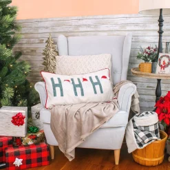 Fashion National Tree Company Hgtv Ho Ho Ho Pillow With Embroidery