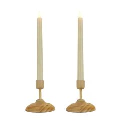 Best Sale National Tree Company Hgtv Home Collection Flameless Heritage Candle Pair, Natural Base