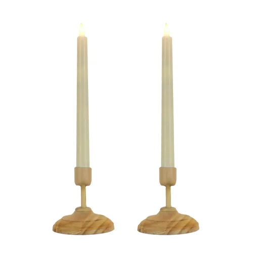 Best Sale National Tree Company Hgtv Home Collection Flameless Heritage Candle Pair, Natural Base