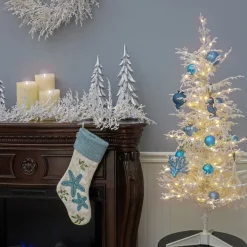 Best Sale National Tree Company Hgtv Home Collection Pre-Lit Christmas By The Sea Coral Artificial Tree Pre-Strung With Warm White Led Lights , Plug In, Hgtv Home Collection, Coral, 48In
