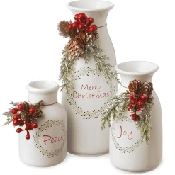 Best Sale National Tree Company Holiday Antique Milk Bottles Set