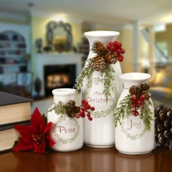 Best Sale National Tree Company Holiday Antique Milk Bottles Set