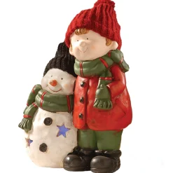 Outlet National Tree Company 15In. Lighted Boy & Snowman Decor