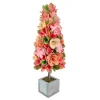 New National Tree Company 19In Pastel Colors Spring Floral Cone Tree