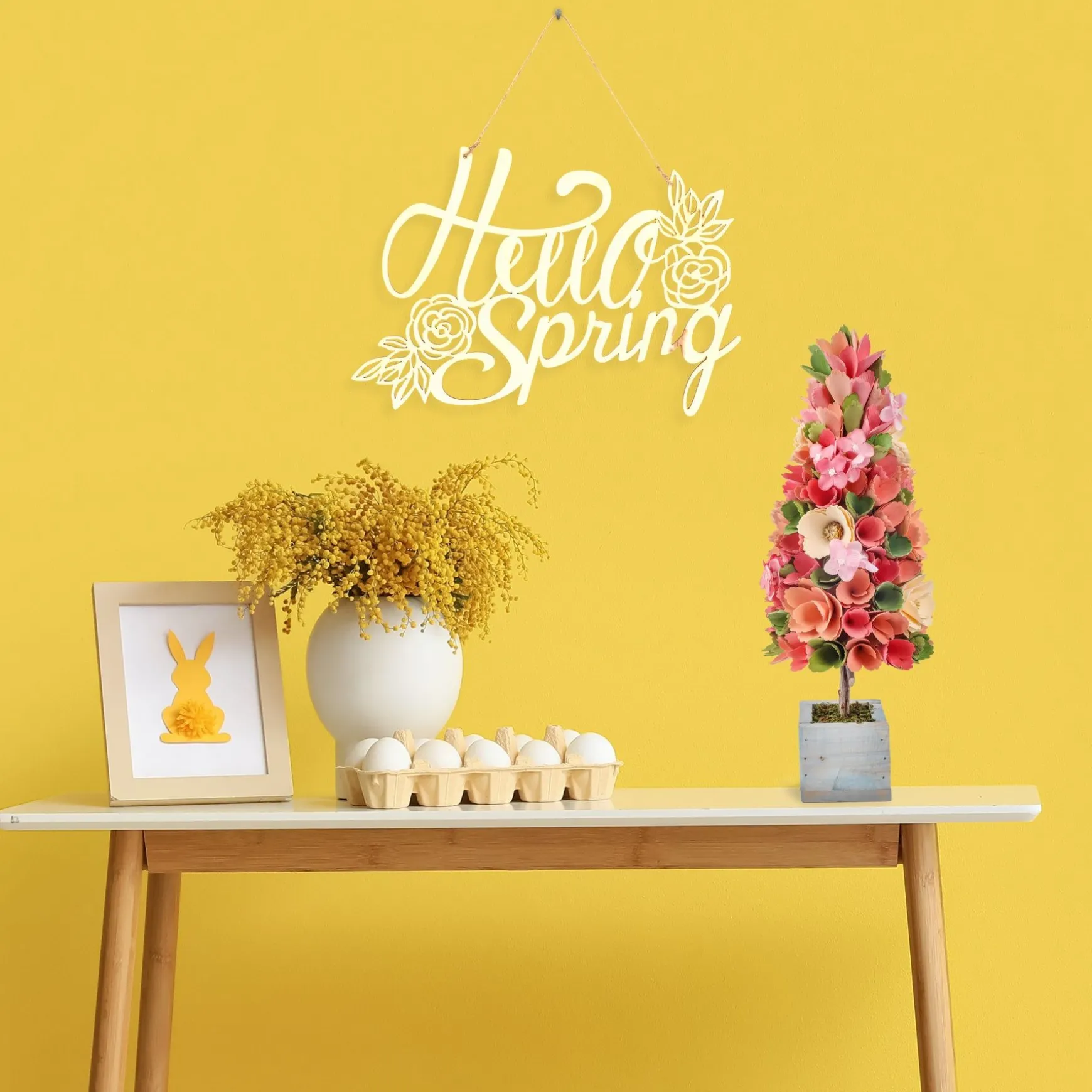 New National Tree Company 19In Pastel Colors Spring Floral Cone Tree