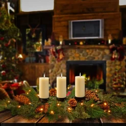 Clearance National Tree Company 30In. White Pine Candle Holder Centerpiece With Battery Operated Warm White Led Lights