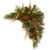 Clearance National Tree Company 30In White Pine Corner Swag With Battery Operated Led Lights