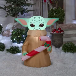 Discount National Tree Company Inflatable Baby Yoda, Led Lights, Plug In, Christmas Collection, 3.5 Feet