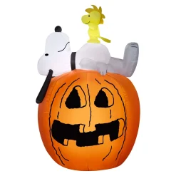 Fashion National Tree Company Inflatable Decoration, Orange, Snoopy And Woodstock, Self Inflating, Plug In, Halloween Collection, 54 Inches
