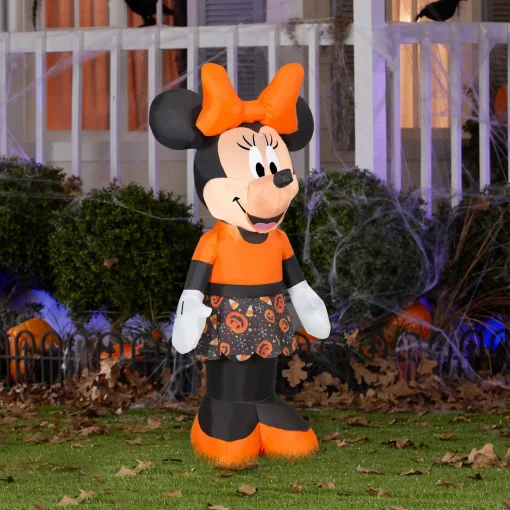 Flash Sale National Tree Company Inflatable Decoration, Orange, Halloween Minnie Mouse, Self Inflating, Plug In, Halloween Collection, 42 Inches