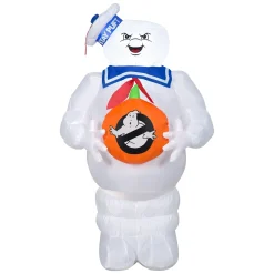 Store National Tree Company Inflatable Decoration, White, Ghostbusters Marshmallow Man, Self Inflating, Plug In, Halloween Collection, 42 Inches