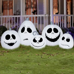 Cheap National Tree Company Inflatable Decoration, White, Jack Skellington Skulls, Self Inflating, Plug In, Halloween Collection, 90 Inches