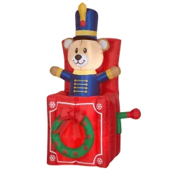 Store National Tree Company Inflatable Jack-In-The-Box, Led Lights, Plug In, Christmas Collection, 5 Feet