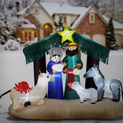 Hot National Tree Company Inflatable Nativity Scene, Led Lights, Plug In, Christmas Collection, 65 Feet