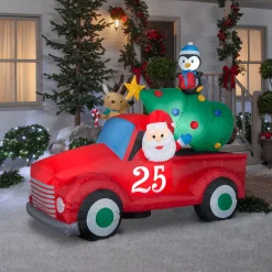 Cheap National Tree Company Inflatable Santa In Vintage Pickup Truck, Led Lights, Plug In, Christmas Collection, 8 Feet