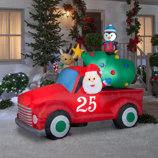 Cheap National Tree Company Inflatable Santa In Vintage Pickup Truck, Led Lights, Plug In, Christmas Collection, 8 Feet
