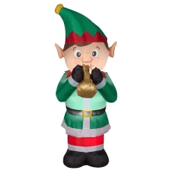 Clearance National Tree Company Inflatable Trumpet Playing Elf, Led Lights, Plug In, Christmas Collection, 6 Feet