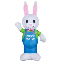 Online National Tree Company Inflatable Waving Bunny Decoration, Self Inflating, 4 Aa Batteries Required, Easter Collection, 25 Inches