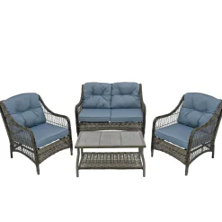 Best Sale National Tree Company Litherland Collection 4-Piece All-Weather Chat Set