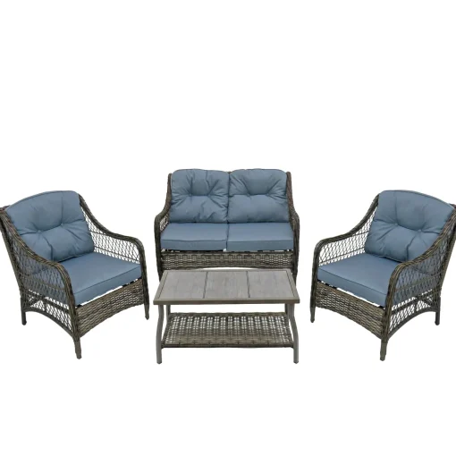 Best Sale National Tree Company Litherland Collection 4-Piece All-Weather Chat Set