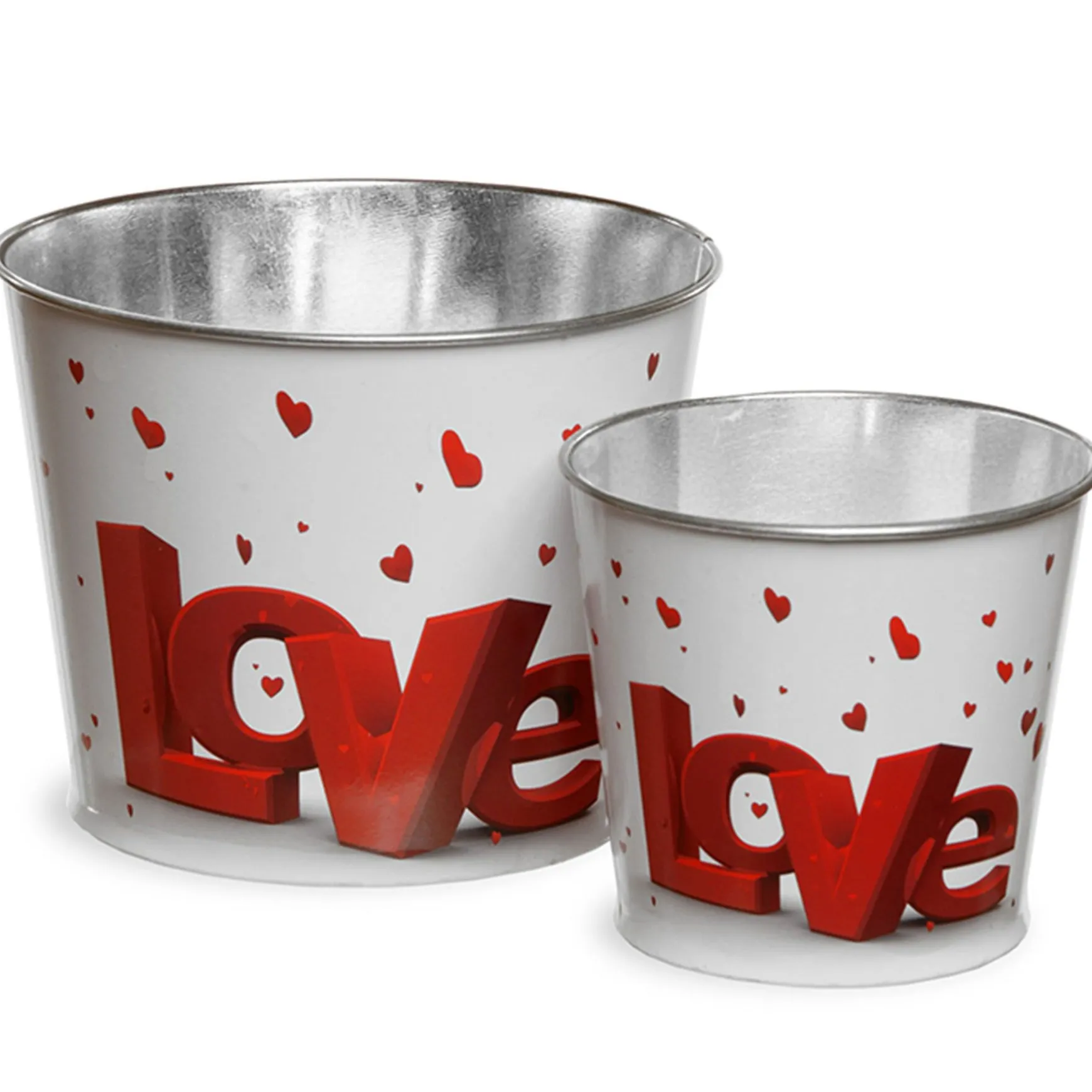 Cheap National Tree Company Love' Tin Pots, White, Decorated With Red Hearts, Valentine'S Day Collection, Pack Of 2