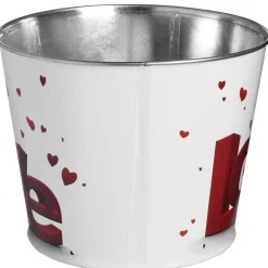 Cheap National Tree Company Love' Tin Pots, White, Decorated With Red Hearts, Valentine'S Day Collection, Pack Of 2