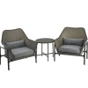Best National Tree Company Marseille 3-Piece Gray All Weather Pe Wicker Furniture Set