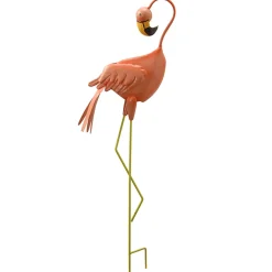 Online National Tree Company Metal Lawn Decoration, Resting Peach Flamingo, Ornate Metal Design, Spring Collection, 34 Inches