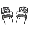 Flash Sale National Tree Company National Outdoor Living All Weather Chair Set, Black Finish, Cast Aluminum, Leeds Collection, Set Of 2, 36 Inches