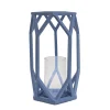 Flash Sale National Tree Company National Outdoor Living Lantern Candleholder, Ice Melt Blue, Modern Design And Finish, Includes Glass Chimney, 11 Inches