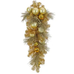 Online National Tree Company , 36" Christmas Be Merry Decorated Gold Teardrop, 35 Warm White Led Lights- Battery Operated With Remote Control