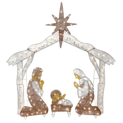 Store National Tree Company 55" Crystal Splendor Prelit Nativity Set