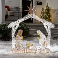 Store National Tree Company 55" Crystal Splendor Prelit Nativity Set