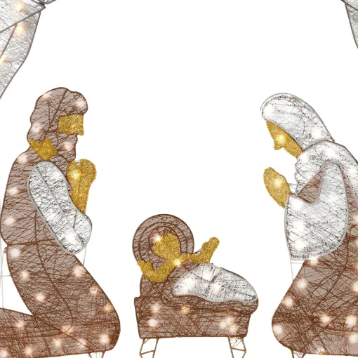 Store National Tree Company 55" Crystal Splendor Prelit Nativity Set