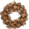 Shop National Tree Company Artificial Autumn Wreath, Decorated With Brown Maple Leaves, Autumn Collection, 18 Inches
