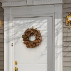 Shop National Tree Company Artificial Autumn Wreath, Decorated With Brown Maple Leaves, Autumn Collection, 18 Inches