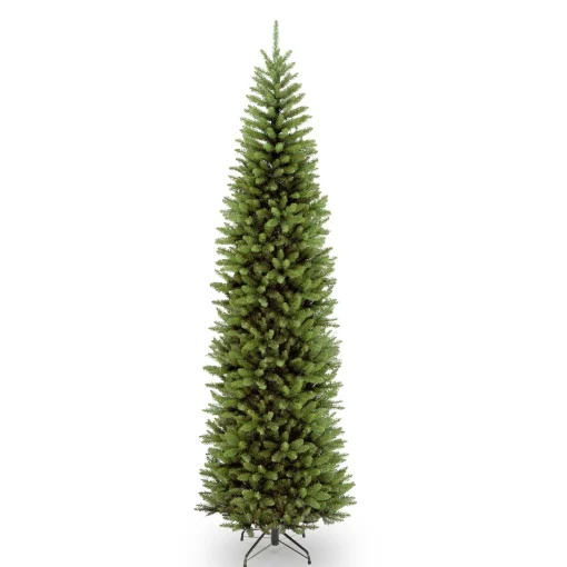 Clearance National Tree Company Artificial Slim Christmas Tree, Green, Kingswood Fir, Includes Stand, 9 Feet