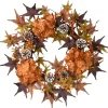 Clearance National Tree Company Artificial Autumn Wreath, Decorated With Hydrangeas, Maple Leaves, Pinecones, Berry Clusters, Autumn Collection, 24 In