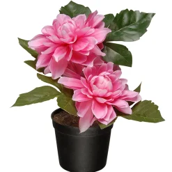 Artificial Potted Flowers, Pink Dahlias, Includes Black Pot Base, Spring Collection, 7 Inches^National Tree Company Best Sale