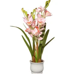 Artificial Potted Flowers, Light Pink Orchids, Includes White Base, Spring Collection, 31 Inches^National Tree Company Cheap