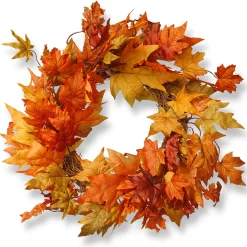 Flash Sale National Tree Company Artificial Autumn Wreath, Decorated With Maple Leaves, Autumn Collection, 24 Inches